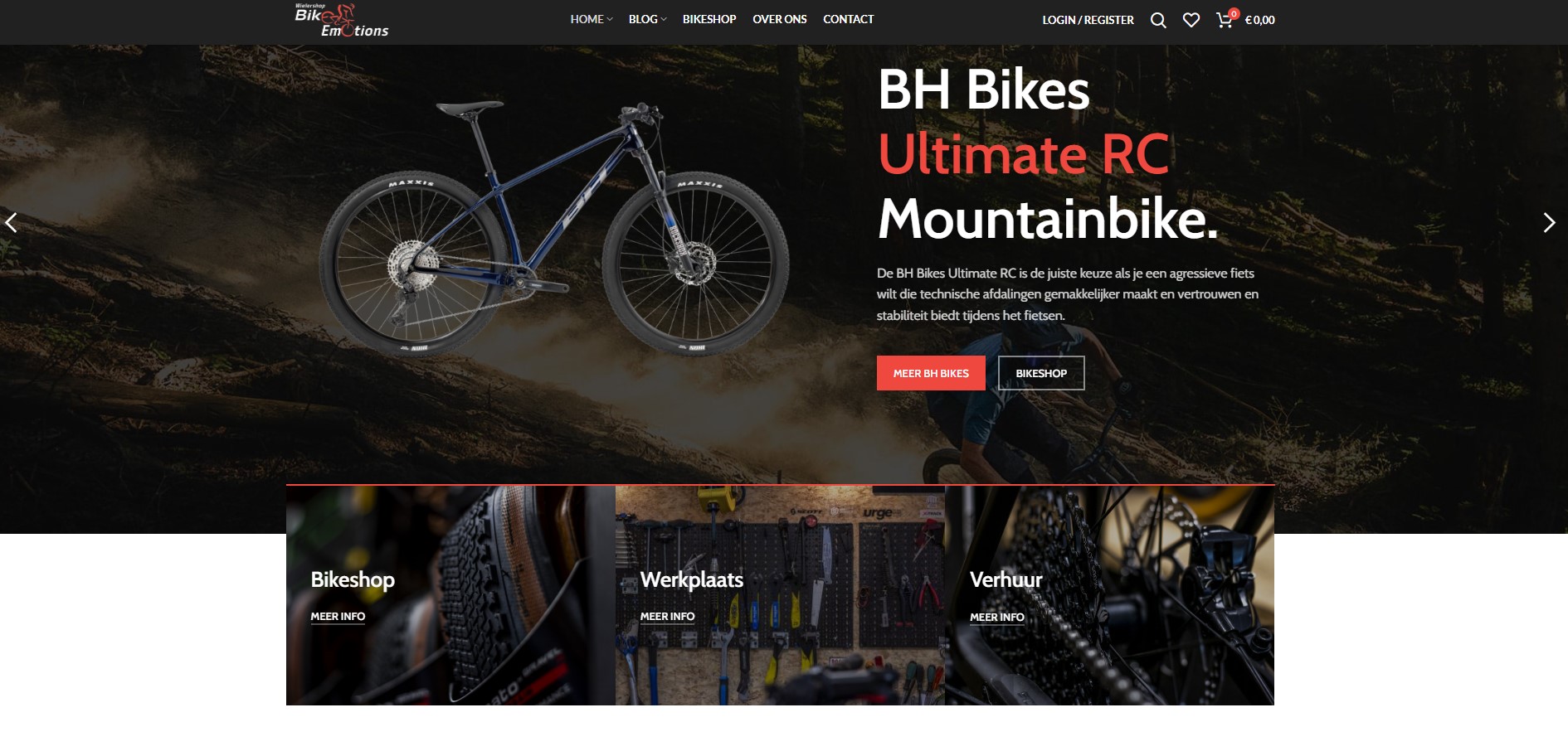 Bike Emotions nieuwe WordPress website en webshop